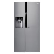 LG Inverter Linear Compressor™ GSL561PZUZ American style Fridge Freezer, 606L, Shiny Steel- F, GSL561PZUZ
