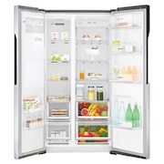 LG Inverter Linear Compressor™ GSL561PZUZ American style Fridge Freezer, 606L, Shiny Steel- F, GSL561PZUZ