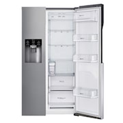 LG Inverter Linear Compressor™ GSL561PZUZ American style Fridge Freezer, 606L, Shiny Steel- F, GSL561PZUZ