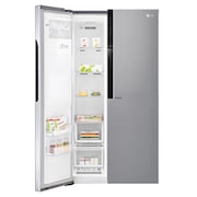 LG Inverter Linear Compressor™ GSL561PZUZ American style Fridge Freezer, 606L, Shiny Steel- F, GSL561PZUZ