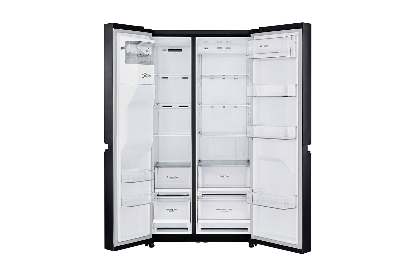 LG Inverter Linear Compressor™ GSL760MCXV American style Fridge Freezer, 601L, Matte Black - F, GSL760MCXV