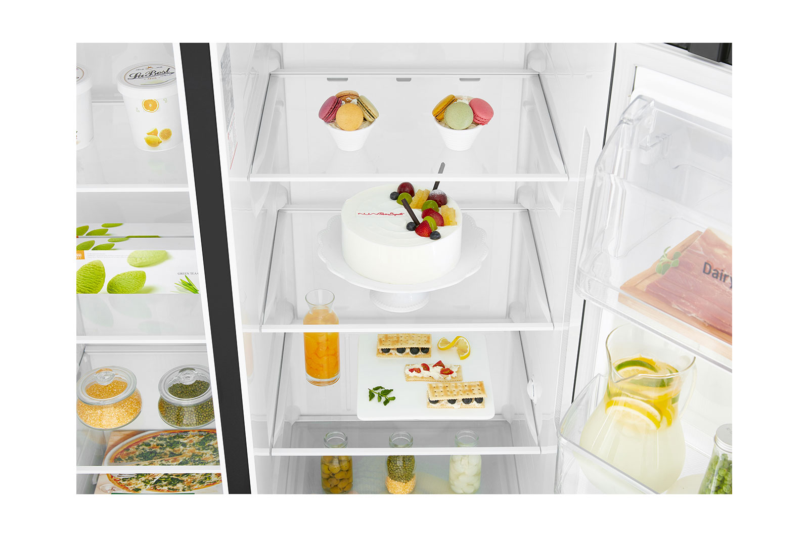 LG Inverter Linear Compressor™ GSL760MCXV American style Fridge Freezer, 601L, Matte Black - F, GSL760MCXV