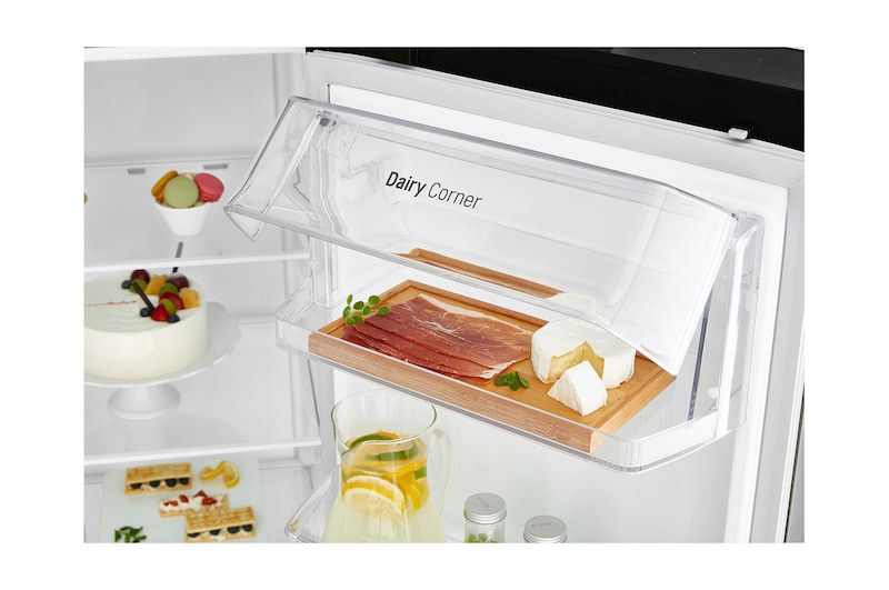 LG Inverter Linear Compressor™ GSL760MCXV American style Fridge Freezer, 601L, Matte Black - F, GSL760MCXV