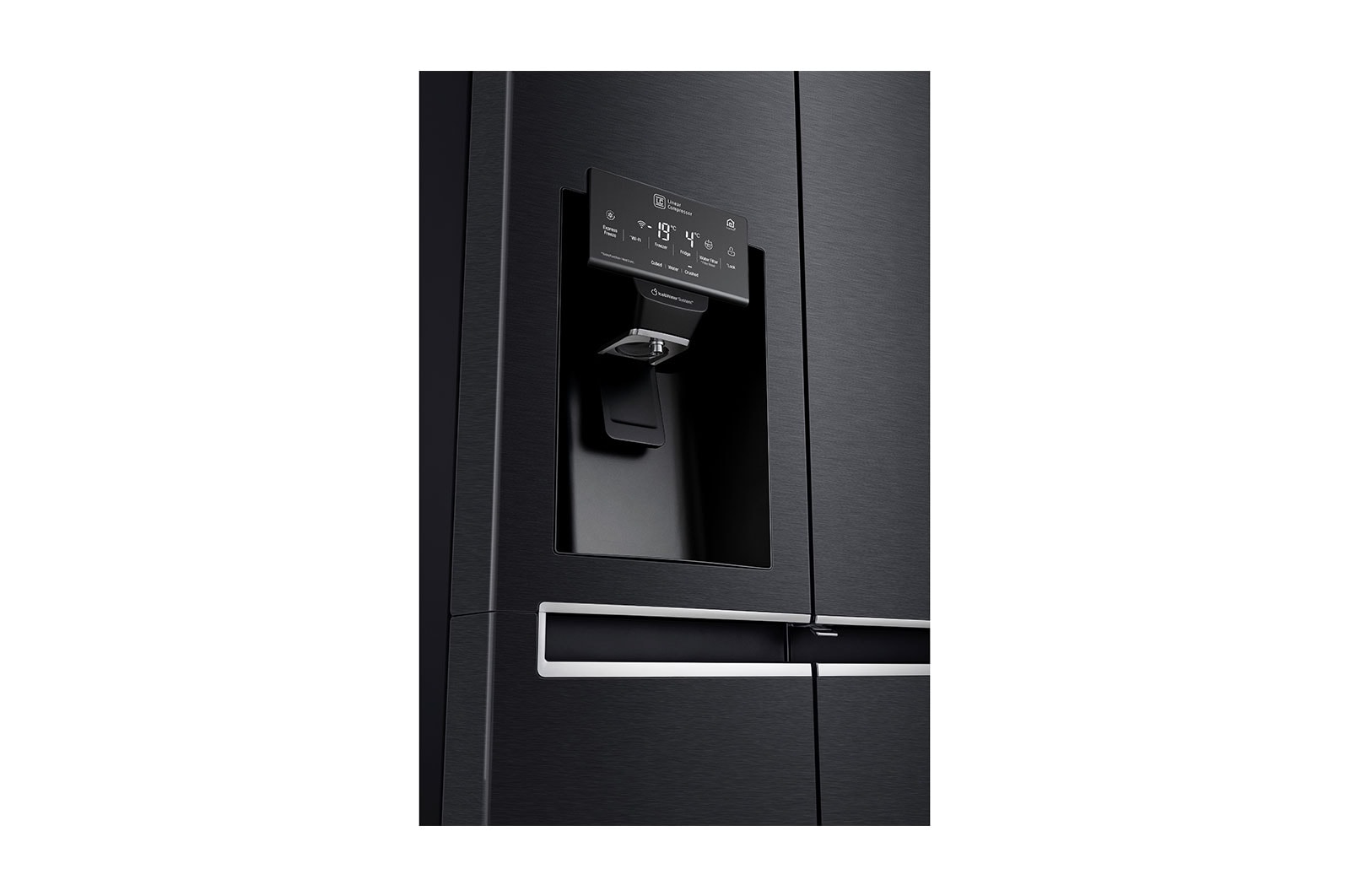 LG Inverter Linear Compressor™ GSL760MCXV American style Fridge Freezer, 601L, Matte Black - F, GSL760MCXV