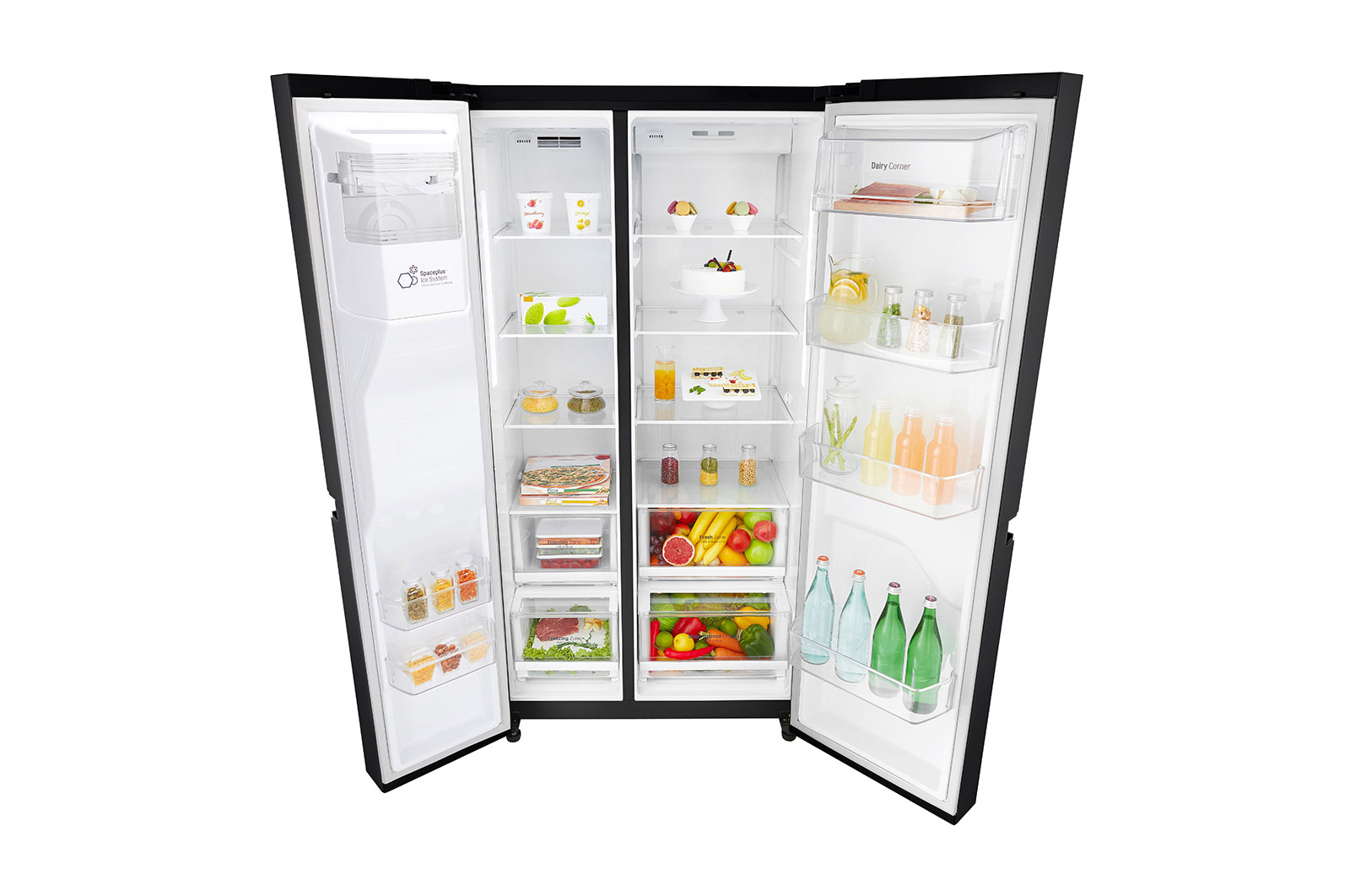 LG Inverter Linear Compressor™ GSL760MCXV American style Fridge Freezer, 601L, Matte Black - F, GSL760MCXV