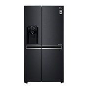 Front view of LG Inverter Linear Compressor™ GSL760MCXV American style Fridge Freezer, 601L, Matte Black - F GSL760MCXV