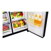 LG Inverter Linear Compressor™ GSL760MCXV American style Fridge Freezer, 601L, Matte Black - F, GSL760MCXV