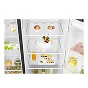 LG Inverter Linear Compressor™ GSL760MCXV American style Fridge Freezer, 601L, Matte Black - F, GSL760MCXV
