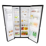 LG Inverter Linear Compressor™ GSL760MCXV American style Fridge Freezer, 601L, Matte Black - F, GSL760MCXV