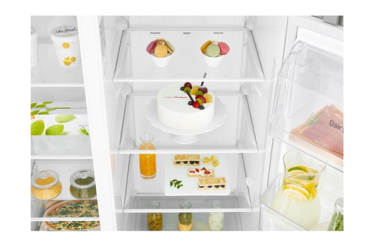 LG Inverter Linear Compressor™ GSL760PZXV American style Fridge Freezer, 601L, Shiny Steel- F, GSL760PZXV