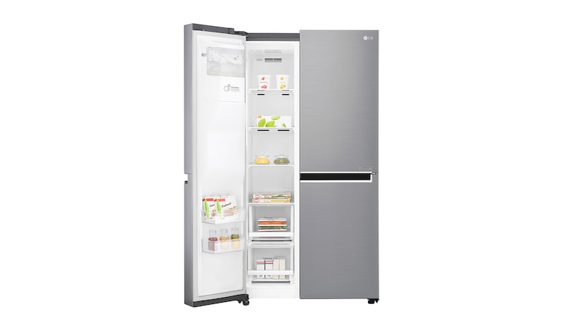 LG Inverter Linear Compressor™ GSL760PZXV American style Fridge Freezer, 601L, Shiny Steel- F, GSL760PZXV