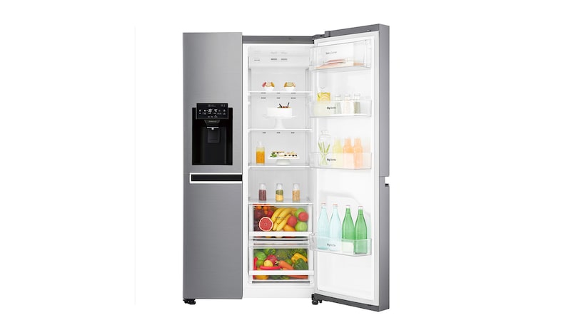 LG Inverter Linear Compressor™ GSL760PZXV American style Fridge Freezer, 601L, Shiny Steel- F, GSL760PZXV