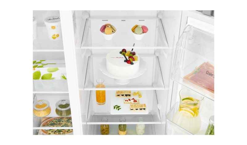 LG Inverter Linear Compressor™ GSL760PZXV American style Fridge Freezer, 601L, Shiny Steel- F, GSL760PZXV