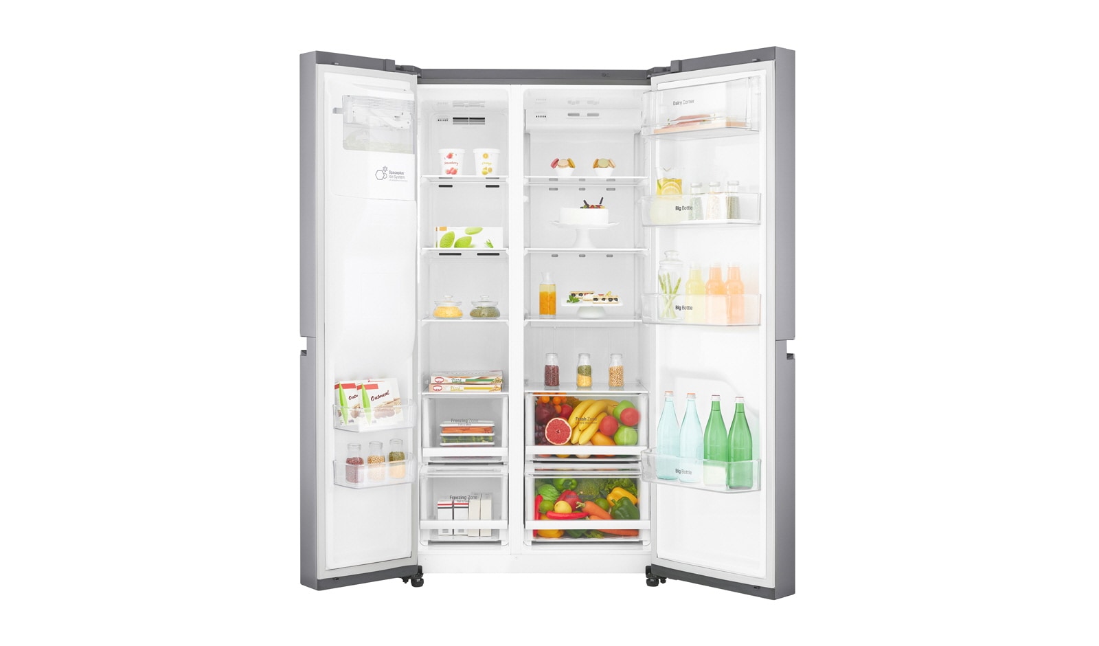 LG Inverter Linear Compressor™ GSL760PZXV American style Fridge Freezer, 601L, Shiny Steel- F, GSL760PZXV