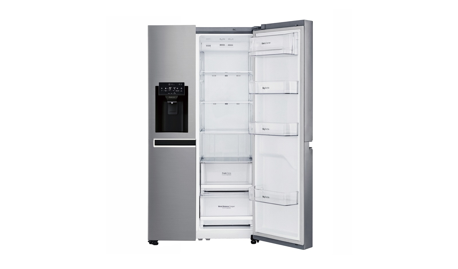 LG Inverter Linear Compressor™ GSL760PZXV American style Fridge Freezer, 601L, Shiny Steel- F, GSL760PZXV