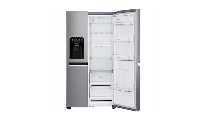 LG Inverter Linear Compressor™ GSL760PZXV American style Fridge Freezer, 601L, Shiny Steel- F, GSL760PZXV