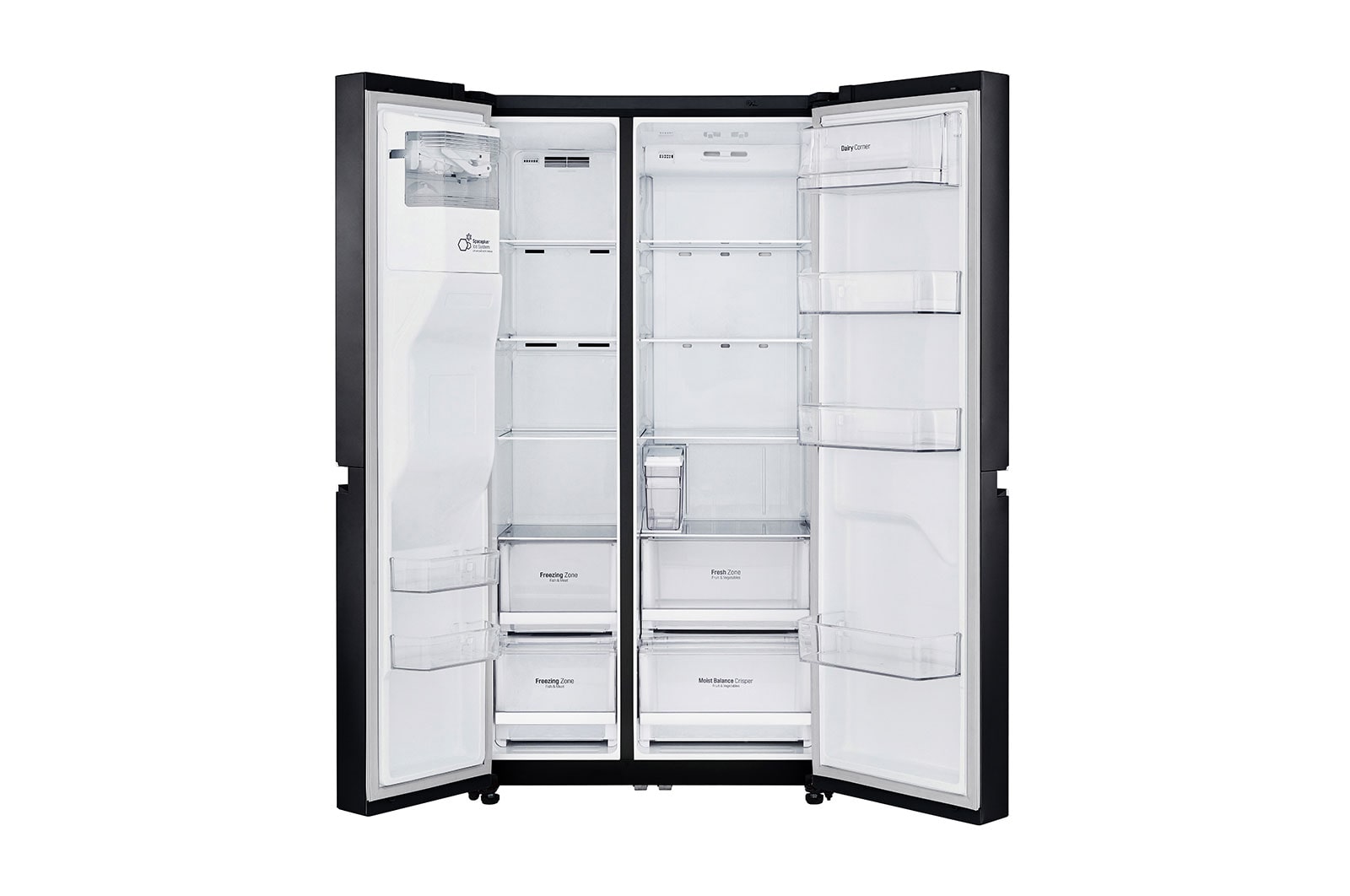 LG Inverter Linear Compressor™ GSL761MCXV American style Fridge Freezer, 601L, Matte Black- F, GSL761MCXV