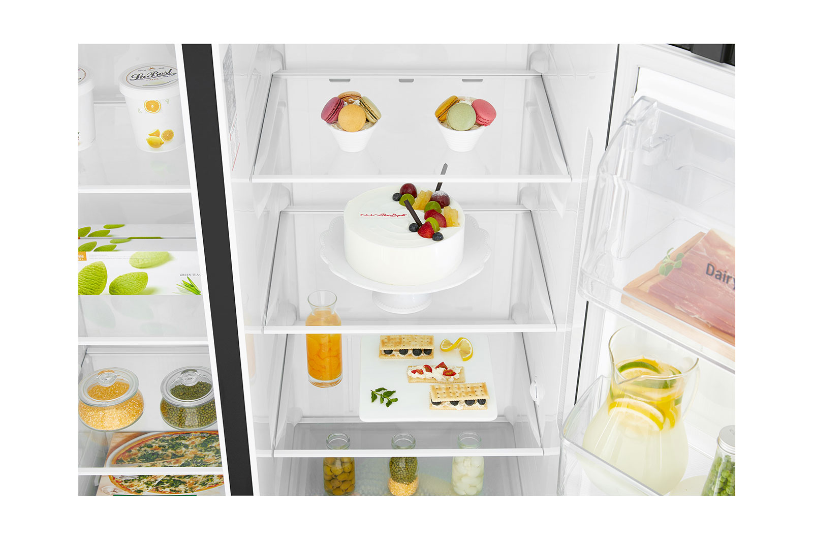 LG Inverter Linear Compressor™ GSL761MCXV American style Fridge Freezer, 601L, Matte Black- F, GSL761MCXV