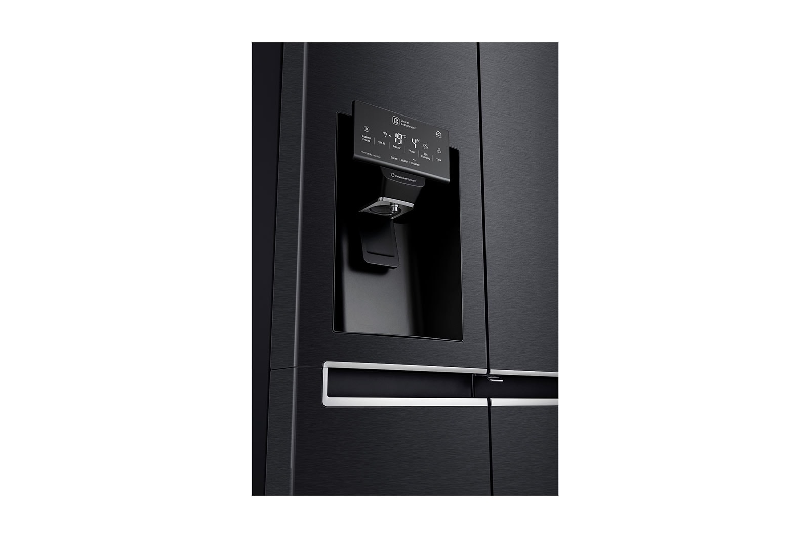 LG Inverter Linear Compressor™ GSL761MCXV American style Fridge Freezer, 601L, Matte Black- F, GSL761MCXV