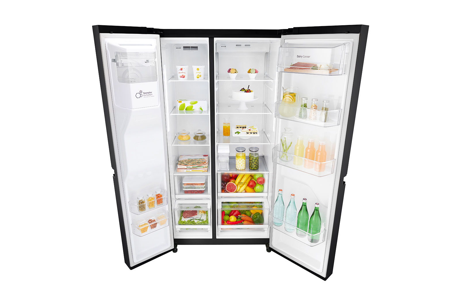 LG Inverter Linear Compressor™ GSL761MCXV American style Fridge Freezer, 601L, Matte Black- F, GSL761MCXV