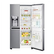 LG Inverter Linear Compressor™ GSL960PZBV American Style Fridge Freezer , 601L, Shiny Steel, GSL960PZBV
