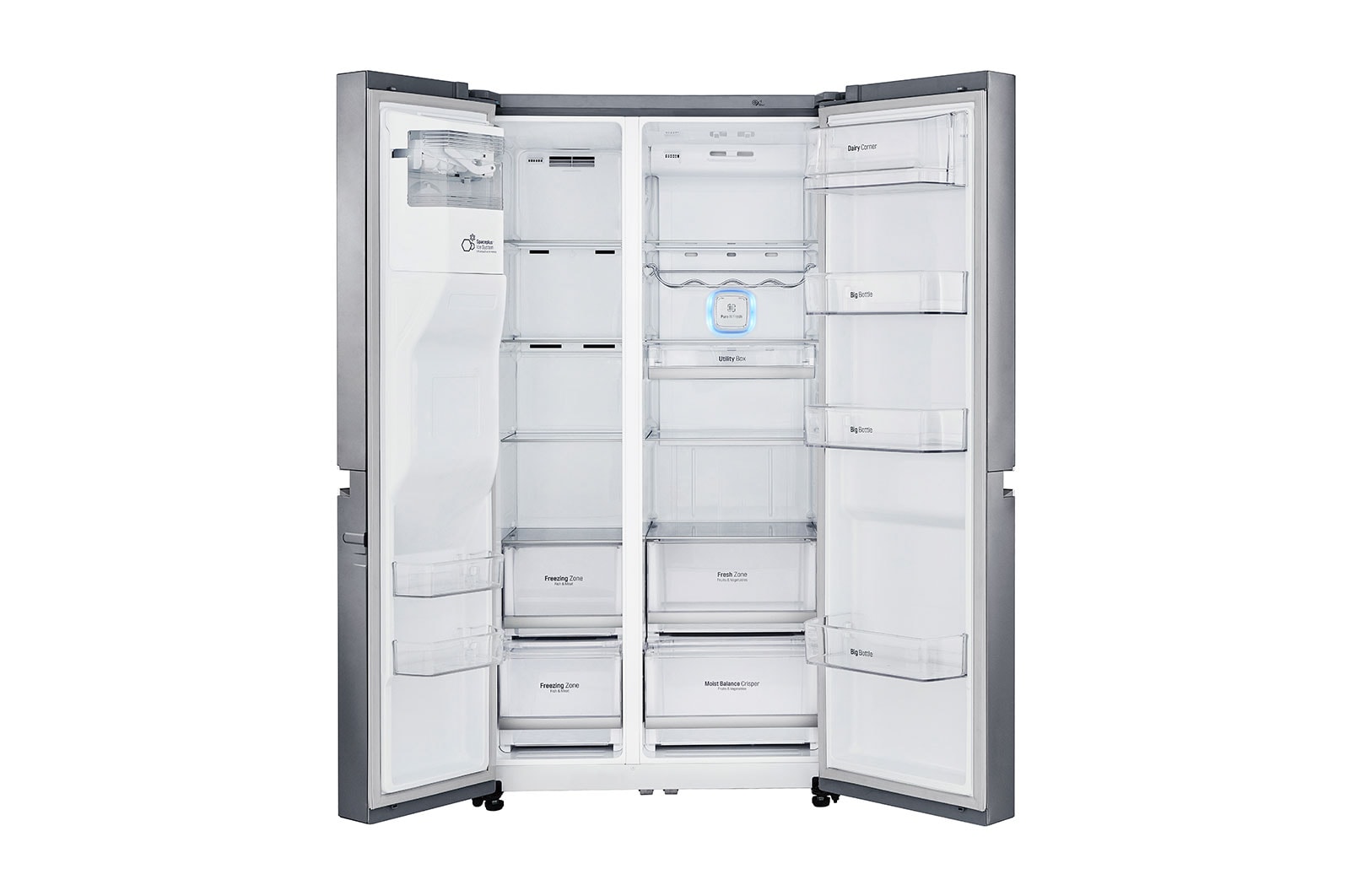 LG Inverter Linear Compressor™ GSL960PZBV American Style Fridge Freezer , 601L, Shiny Steel, GSL960PZBV