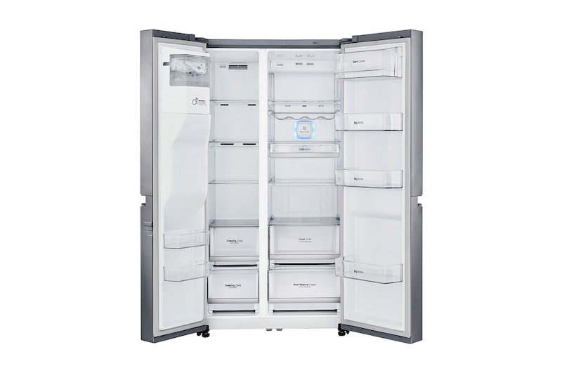 LG Inverter Linear Compressor™ GSL960PZBV American Style Fridge Freezer , 601L, Shiny Steel, GSL960PZBV