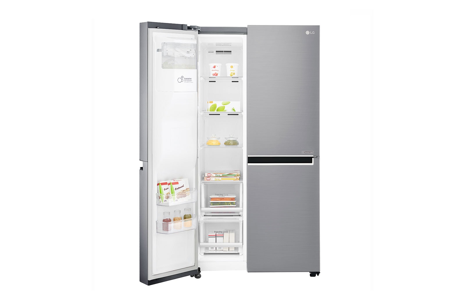 LG Inverter Linear Compressor™ GSL960PZBV American Style Fridge Freezer , 601L, Shiny Steel, GSL960PZBV