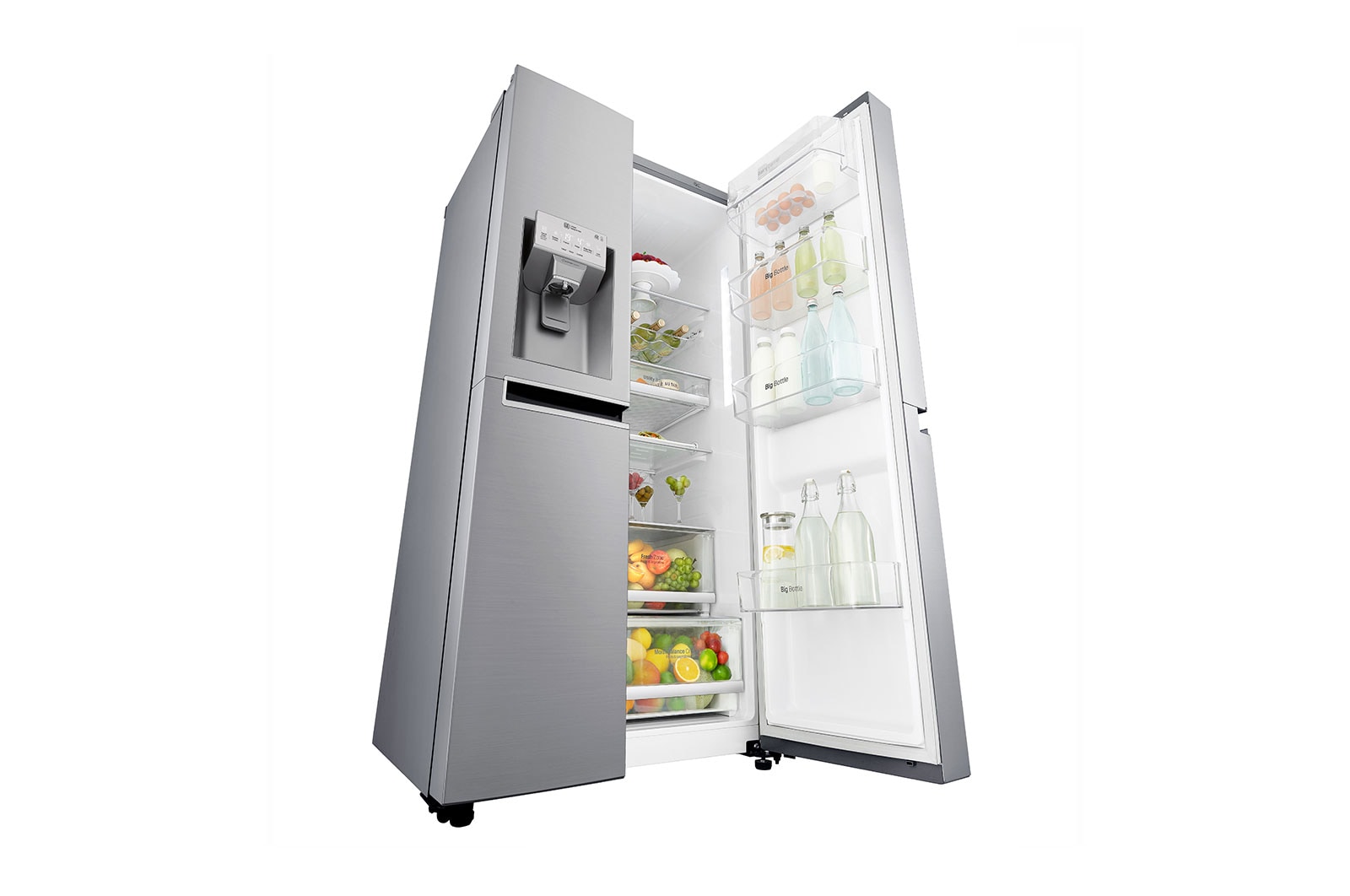 LG Inverter Linear Compressor™ GSL960PZBV American Style Fridge Freezer , 601L, Shiny Steel, GSL960PZBV