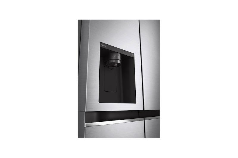 LG 635L American Style Fridge Freezer Water & Ice Dispenser, Shiny Steel, GSLA80PZLF