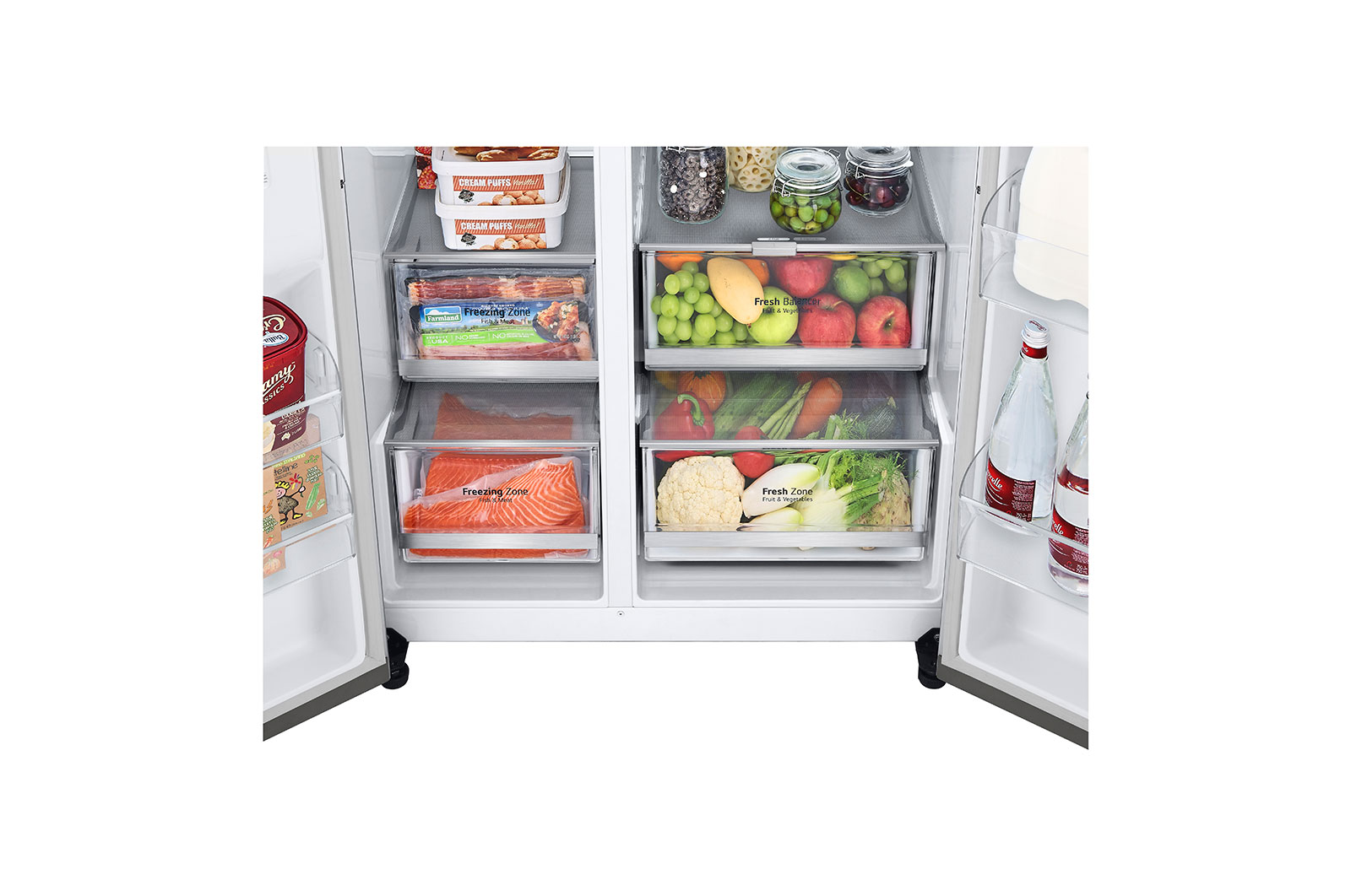 LG 635L American Style Fridge Freezer Shiny Steel Water & Ice Dispenser, GSLA80PZLF