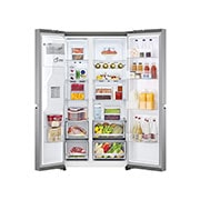 LG 635L American Style Fridge Freezer Shiny Steel Water & Ice Dispenser, GSLA81PZLF