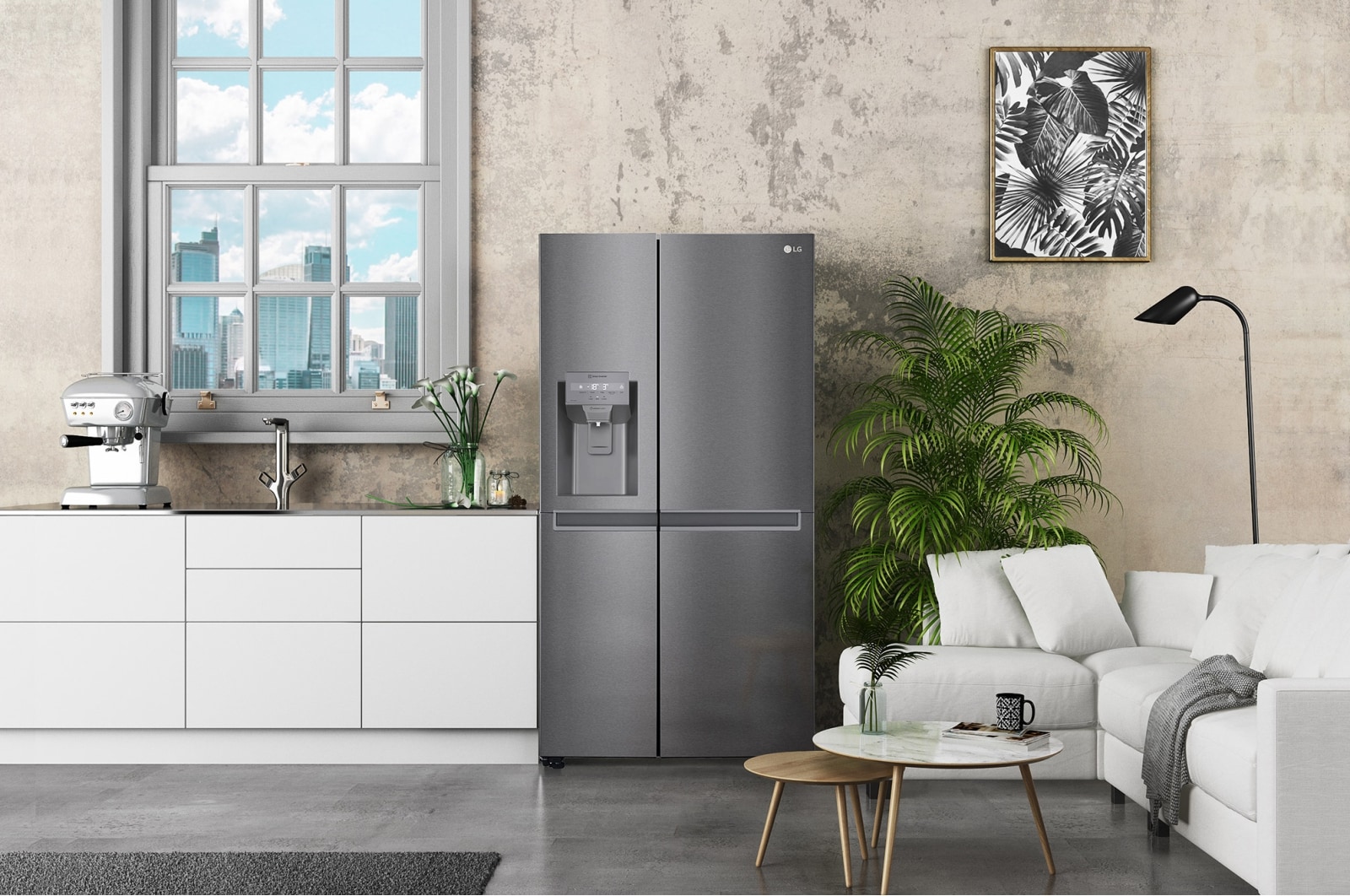 LG 635L American Style Fridge Freezer Dark Graphite Water & Ice Dispenser, GSLD50DSXM