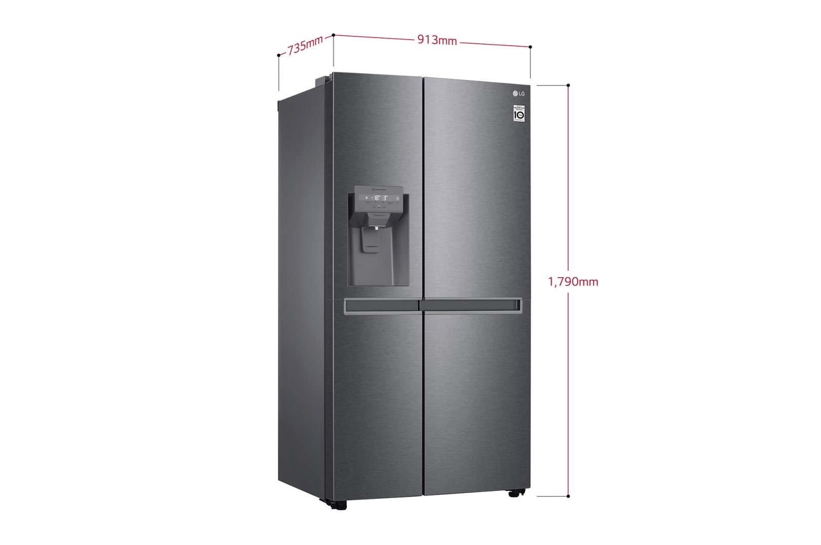 LG 635L American Style Fridge Freezer Dark Graphite Water & Ice Dispenser, GSLD50DSXM