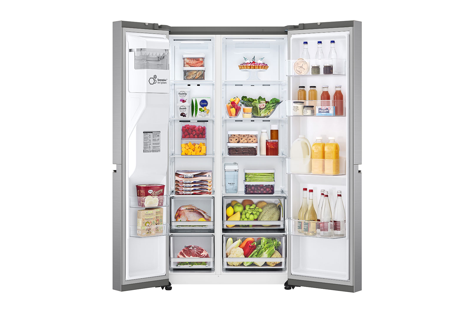 LG 635L Water & Ice Dispenser American Fridge Freezer, Shiny Steel, GSLD81PZRF
