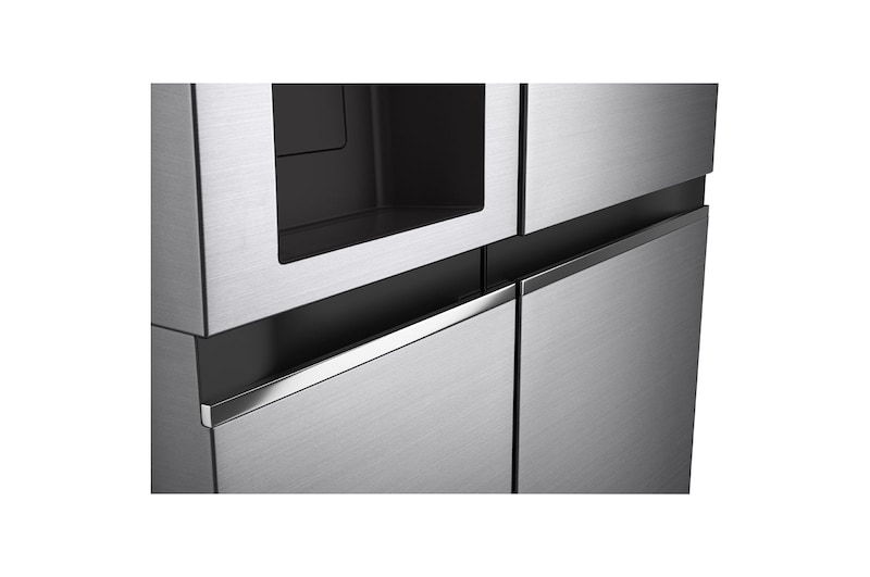 LG 635L Water & Ice Dispenser American Fridge Freezer, Shiny Steel, GSLV70PZTF