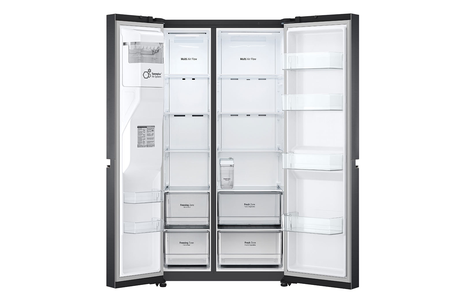 LG Black American Style Fridge Freezer with Water and Ice Dispenser | 635L, GSLV71MCTF