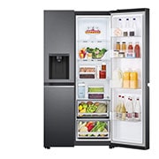 LG Black American Style Fridge Freezer with Water and Ice Dispenser | 635L, GSLV71MCTF