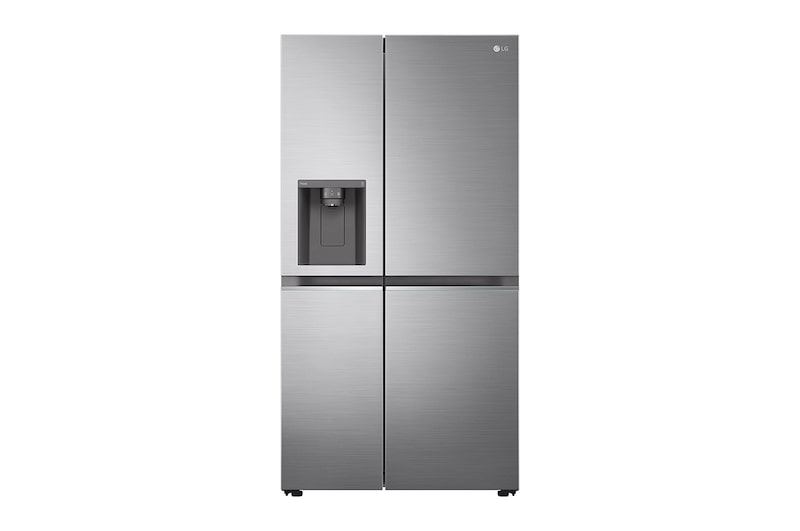 LG 635L Total No Frost American Style Fridge Freezer, Shiny Steel, GSLV71PZTF