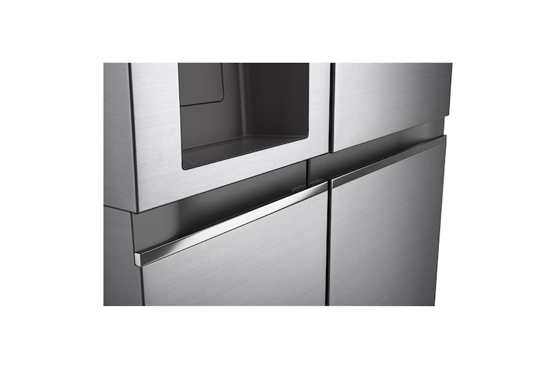 LG 635L Total No Frost American Style Fridge Freezer, Shiny Steel, GSLV71PZTF