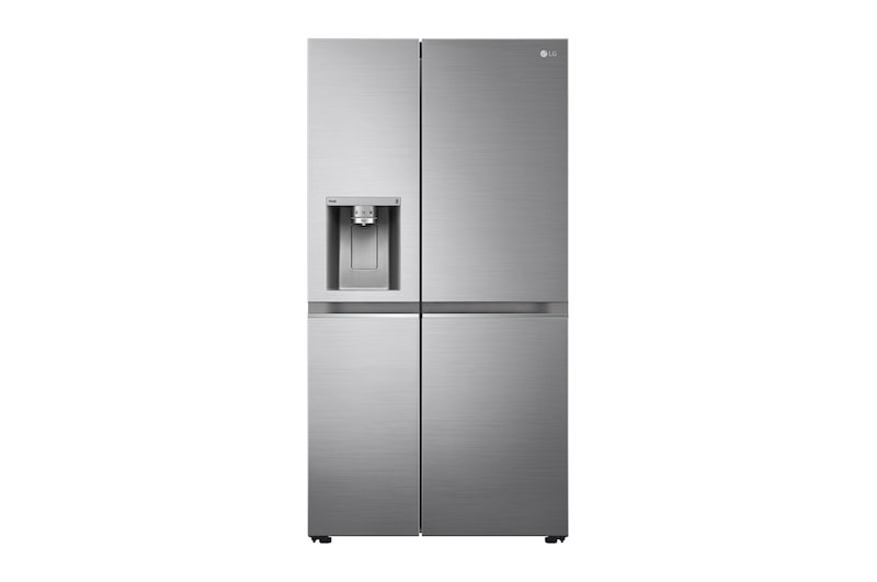 LG 635L American Style Fridge Freezer Water & Ice Dispenser, Shiny Steel, GSLV91PZAE