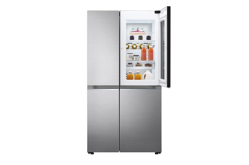 LG 655L InstaView™ American Style Fridge Freezer Total No Frost, Shiny Steel, GSQV90PZAE