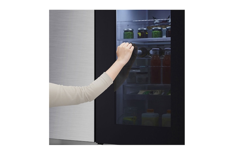 LG 655L InstaView™ American Style Fridge Freezer Total No Frost, Shiny Steel, GSQV90PZAE