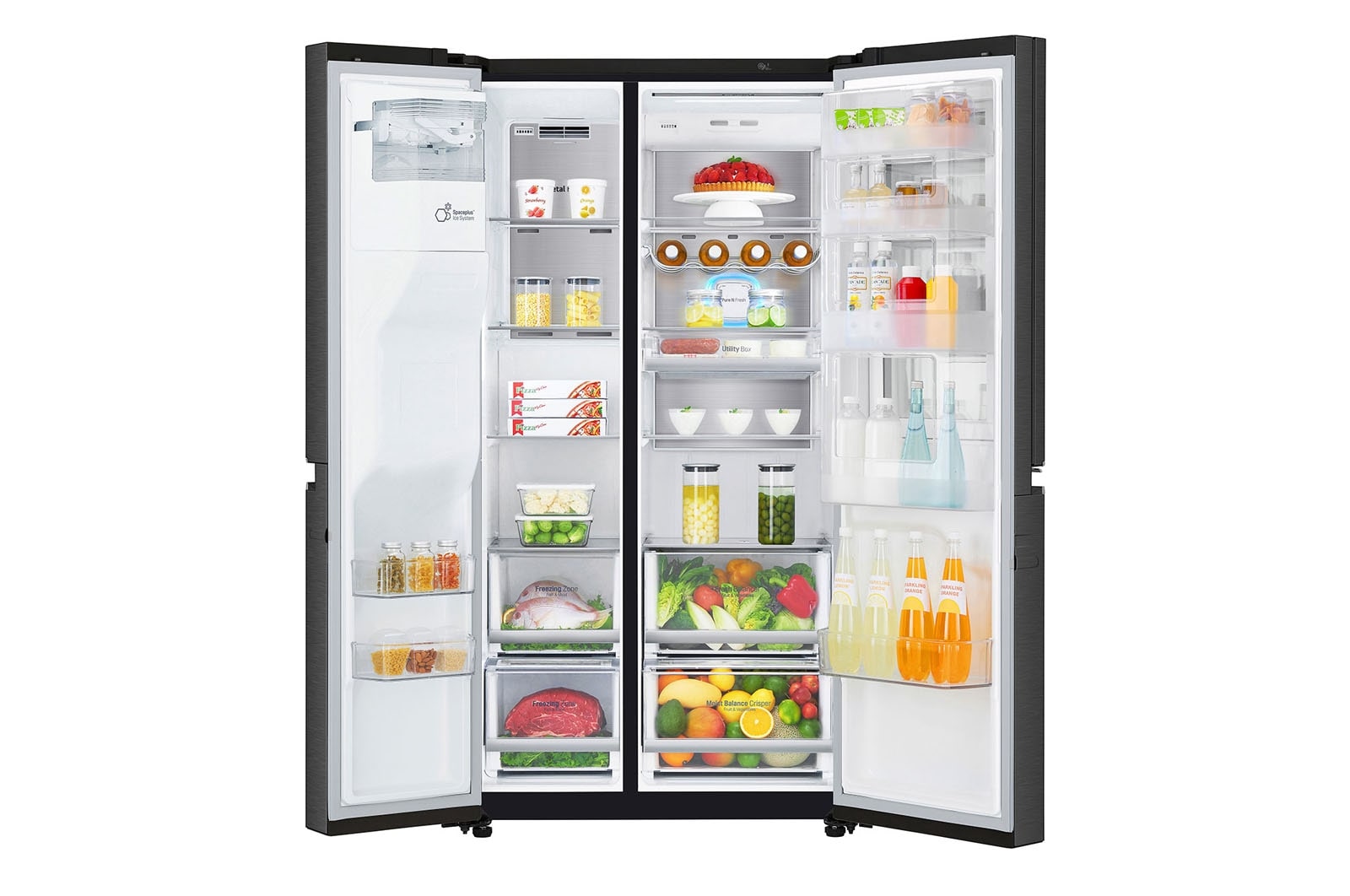 LG InstaView Door-in-Door™ GSX960MCCZ American style Fridge Freezer,  625L, Matte Black - F, GSX960MCCZ