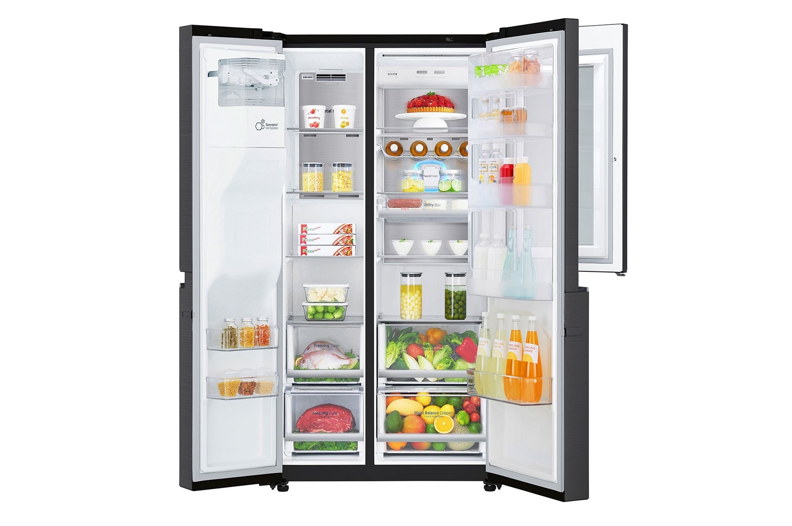 LG InstaView Door-in-Door™ GSX960MCCZ American style Fridge Freezer,  625L, Matte Black - F, GSX960MCCZ