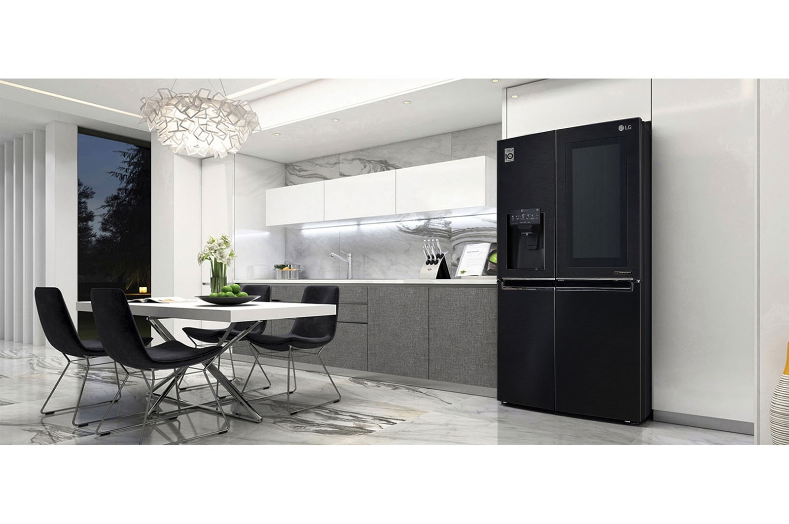 LG InstaView Door-in-Door™ GSX960MCCZ American style Fridge Freezer,  625L, Matte Black - F, GSX960MCCZ