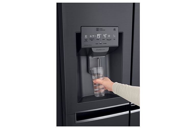 LG InstaView™ Door-in-Door® GSX960MTAZ American Style Fridge Freezer Matte Black, GSX960MTAZ