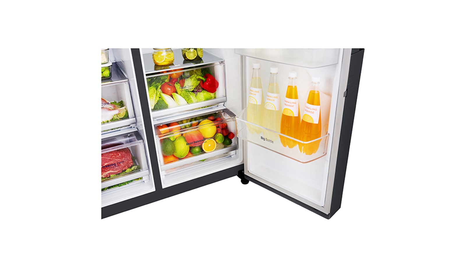 LG InstaView™ Door-in-Door® GSX960MTAZ American Style Fridge Freezer Matte Black, GSX960MTAZ