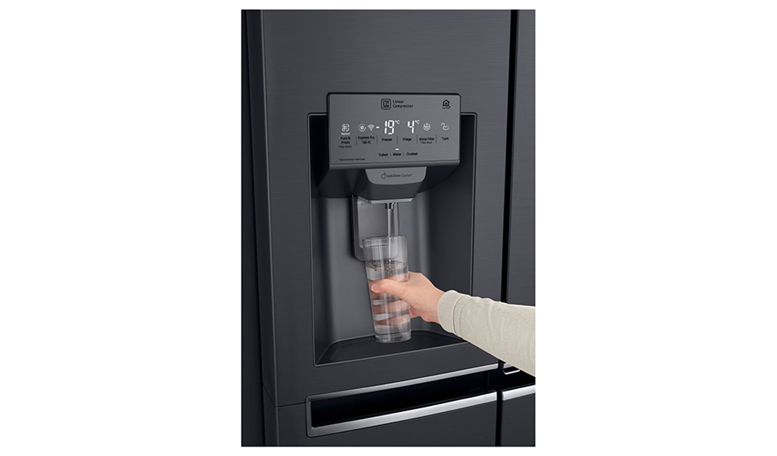 LG InstaView™ Door-in-Door® GSX960MTAZ American Style Fridge Freezer Matte Black, GSX960MTAZ