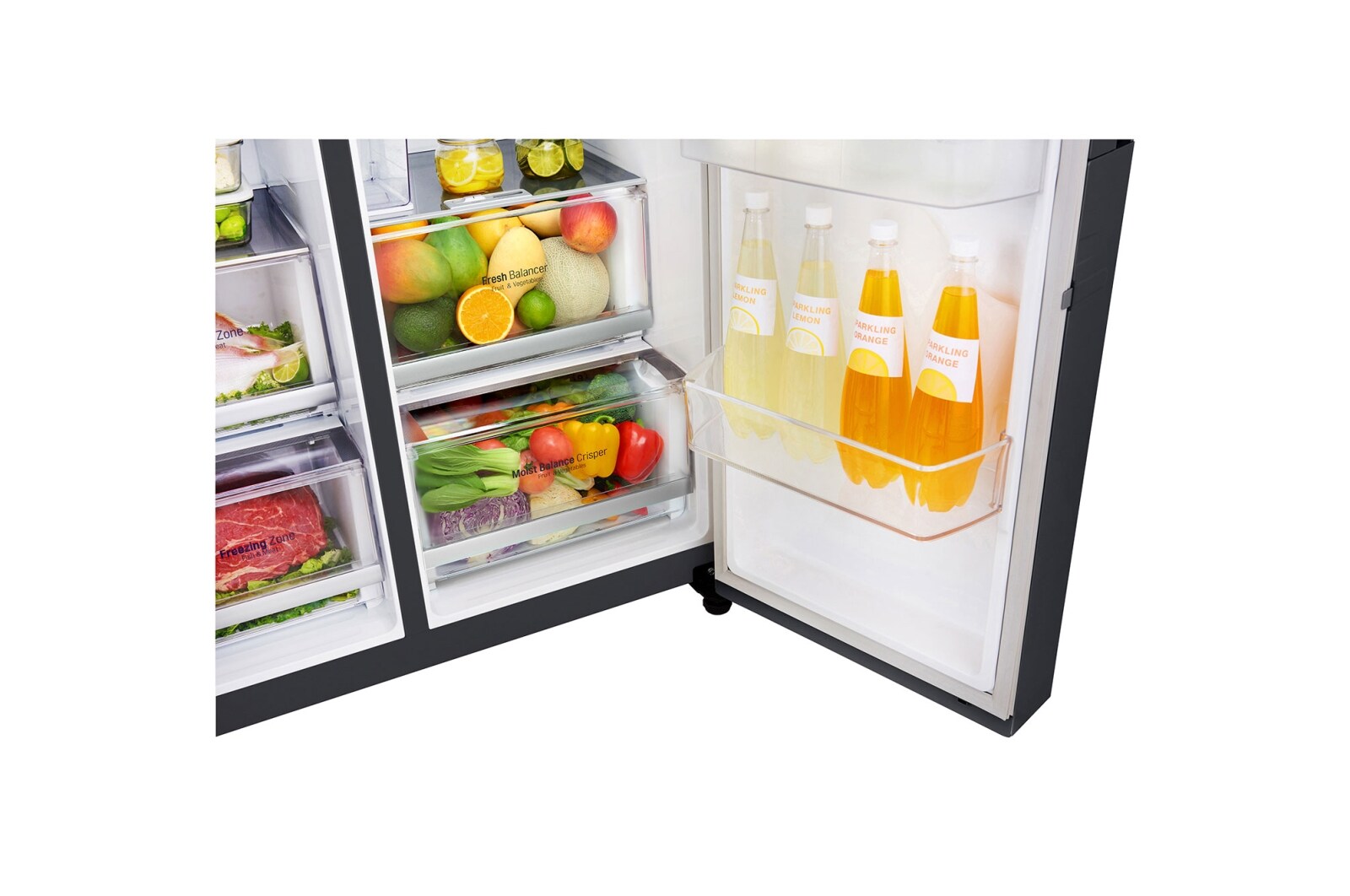 LG InstaView Door-in-Door™ GSX961MCCZ American style Fridge Freezer, 601L, Matte Black - F, GSX961MCCZ